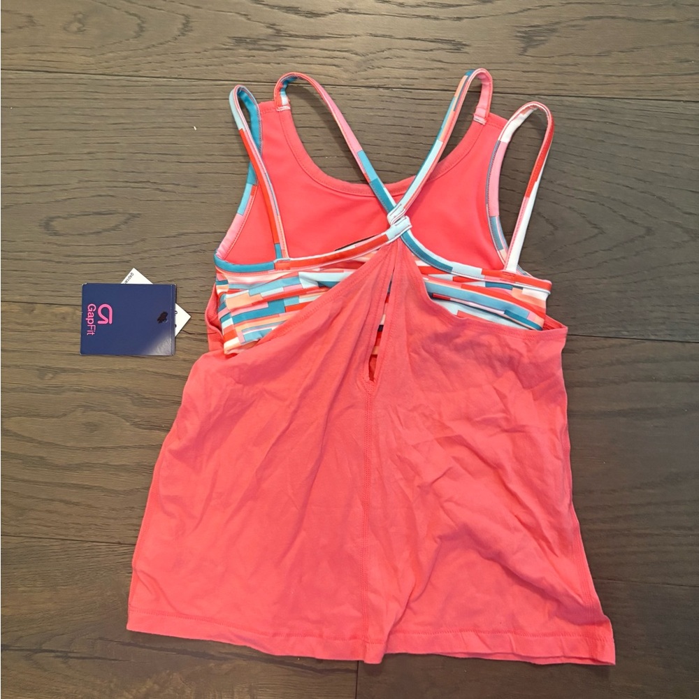 Gap coral pink tank top sz 6/7 NWT retail $69 plus tax